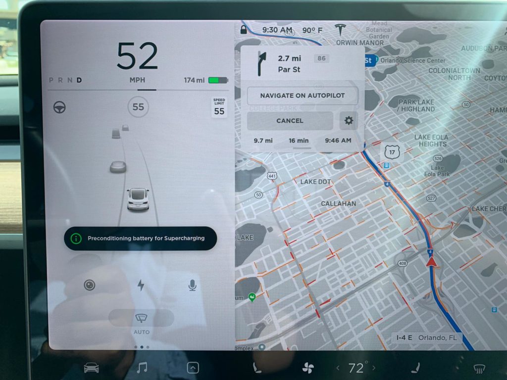 Tesla Model 3 Preconditioning Battery before Charging