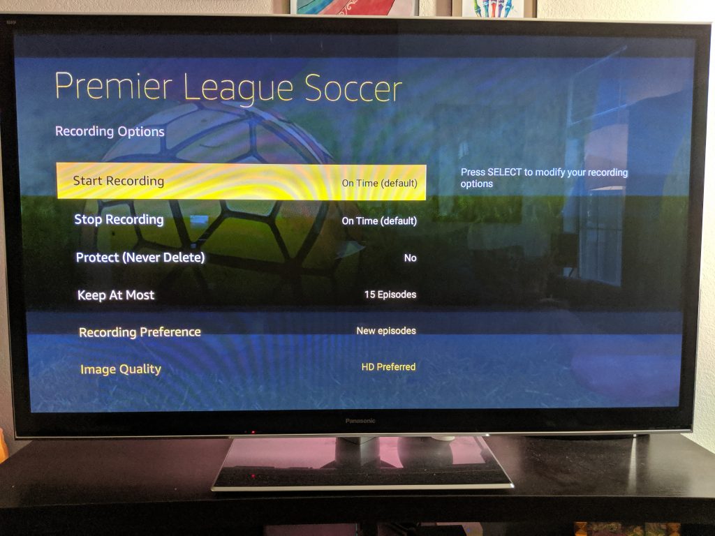 Fire TV Recast Recording Options