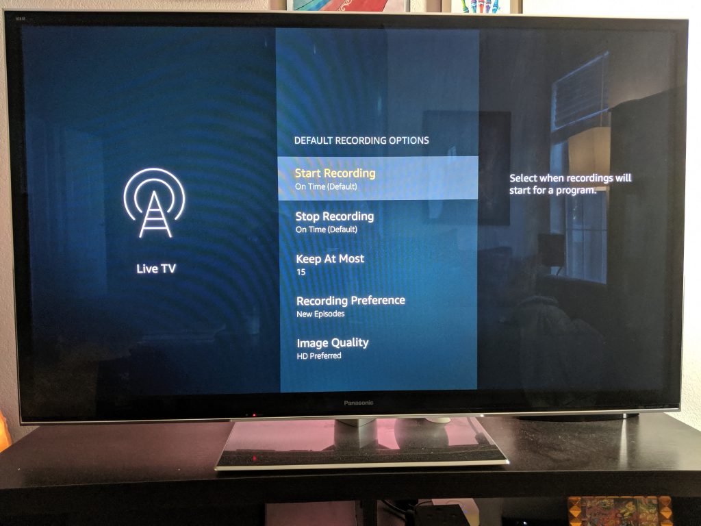 Fire TV Recast Default Recording Preferences