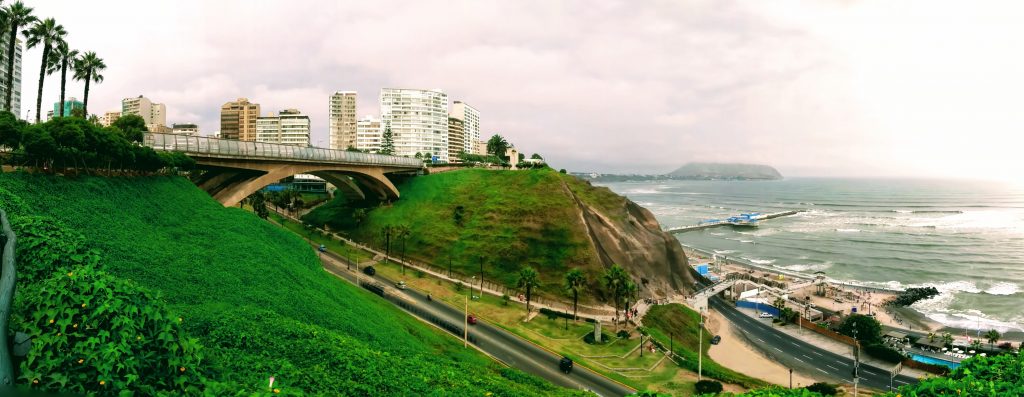 Puente Villena Rey Bridge Miraflores Lima Peru Ocean